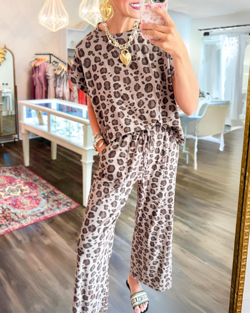 Leopard Print Polka Dot Set