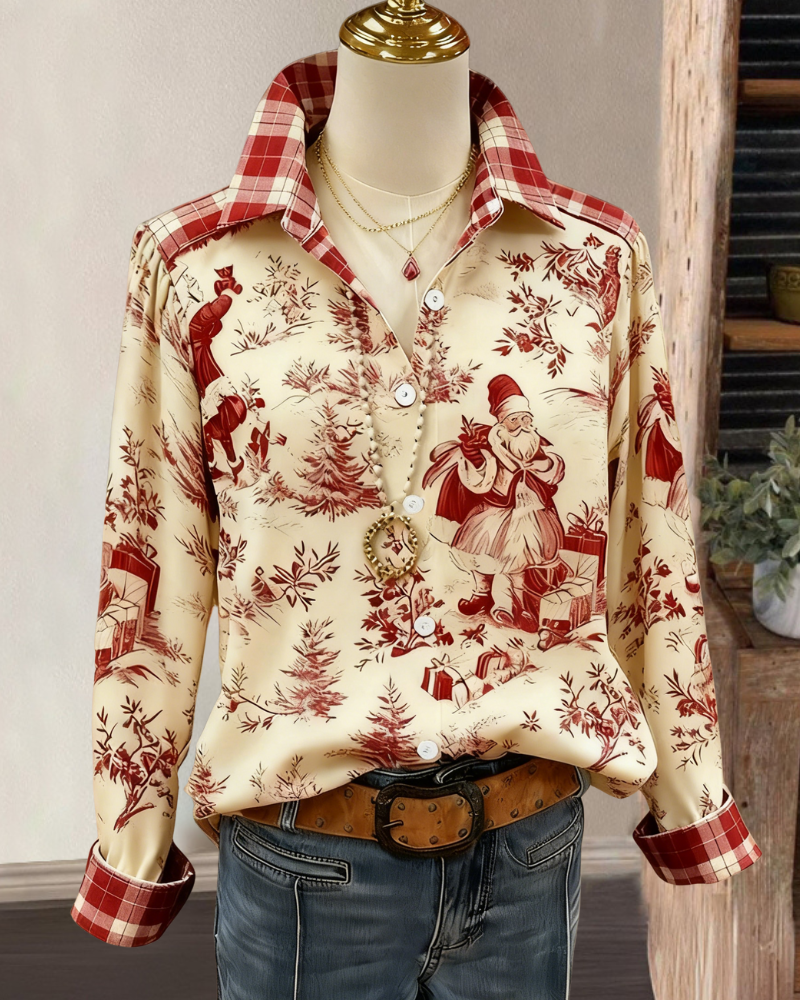 Christmas Gift Themed Satin Top