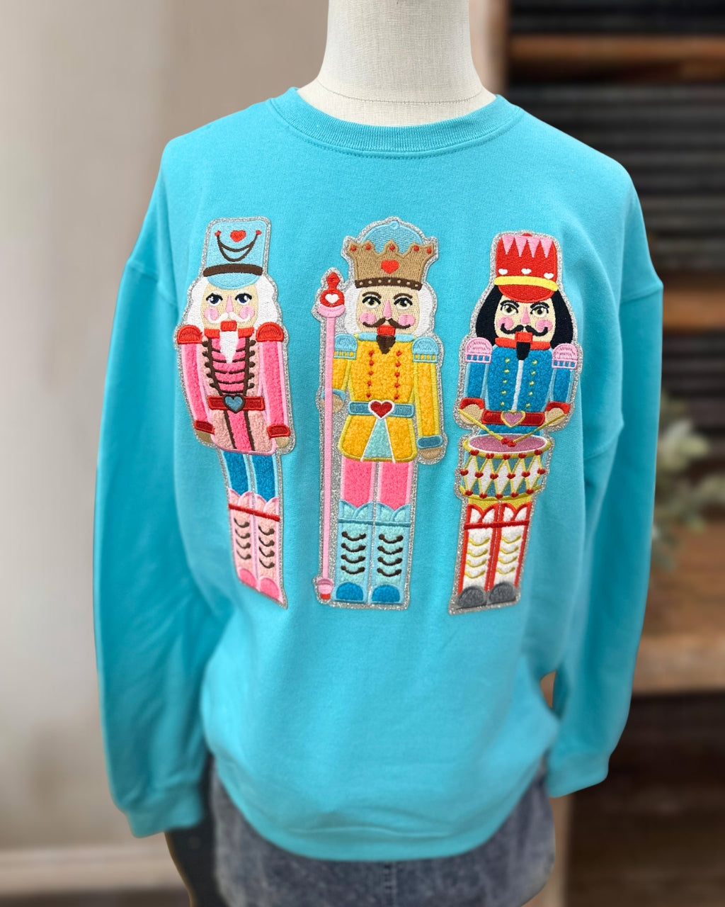 Chic Nutcracker Embroidered Sweatshirt
