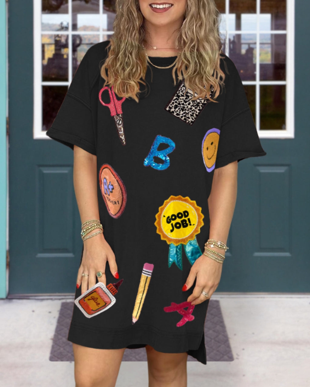 Fun School Sequin T-shirt Dress