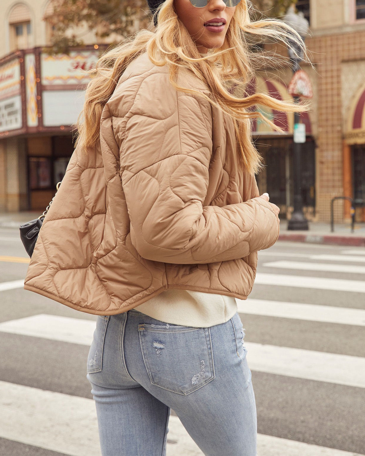 Wave Quilted Cropped Jacket