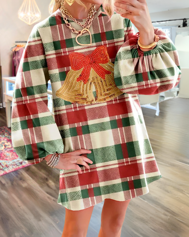Christmas Bell Plaid Dress