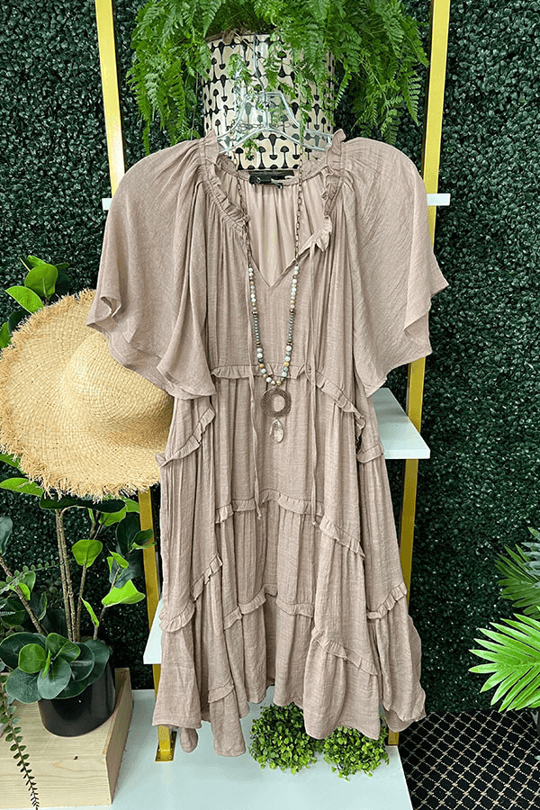 Elegant Plain V-Neck Casual Dress