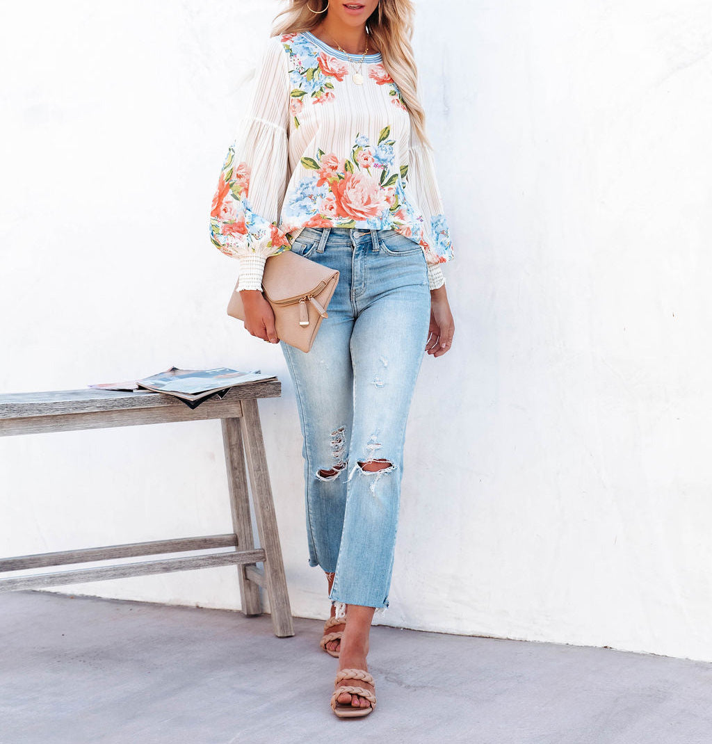 Rose Printed Blouse