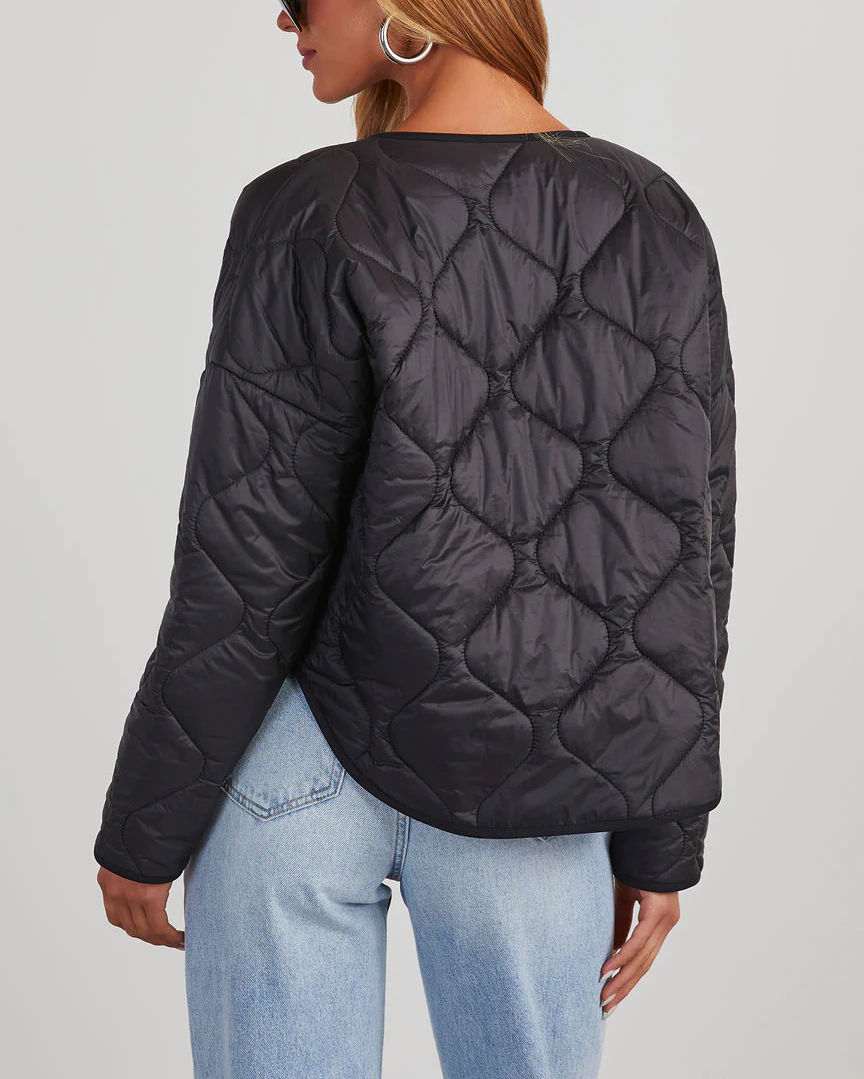 Wave Quilted Cropped Jacket