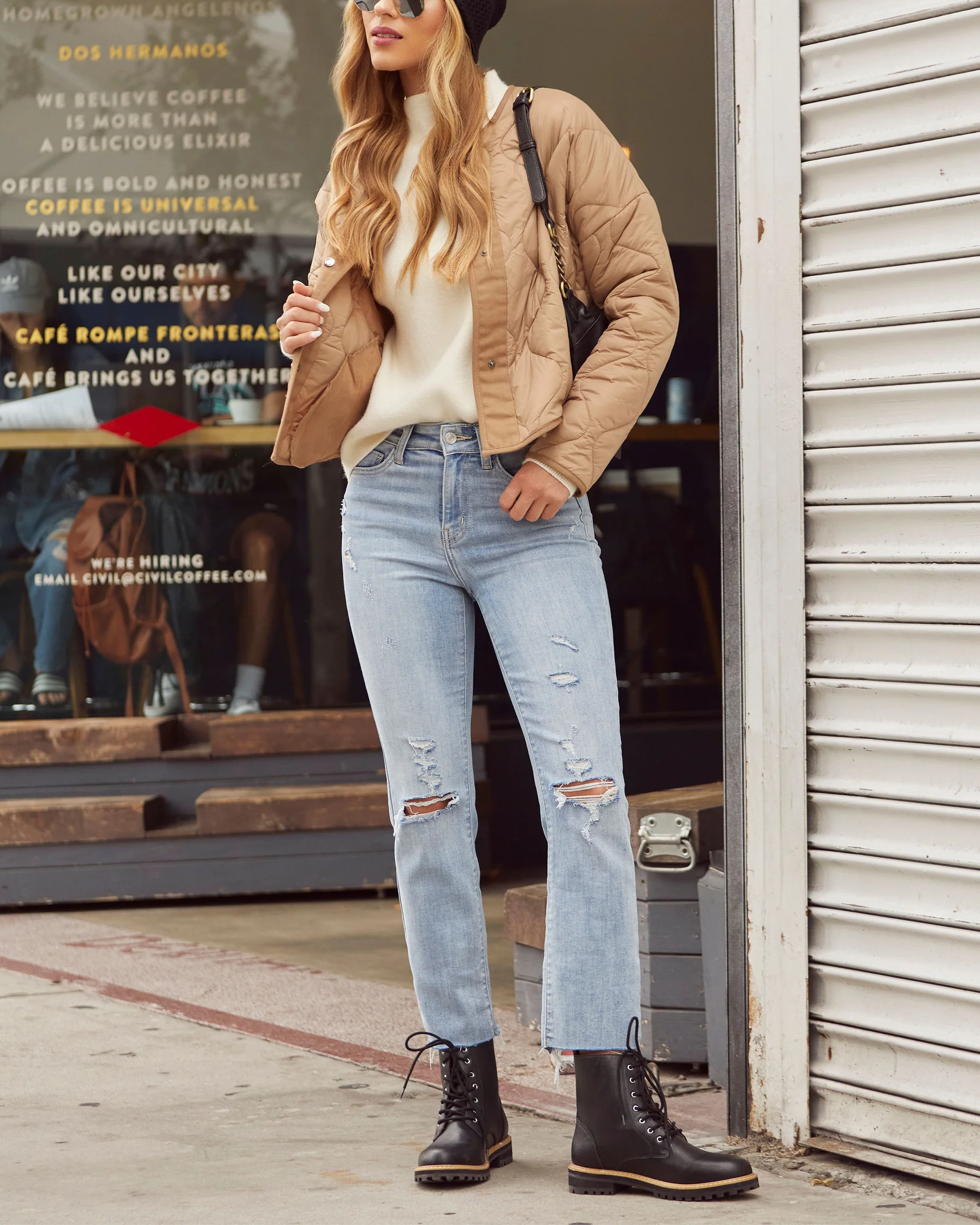 Wave Quilted Cropped Jacket