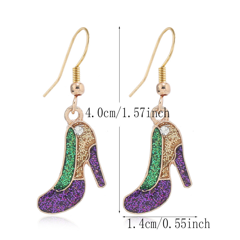 Mardi Gras Trim Earrings
