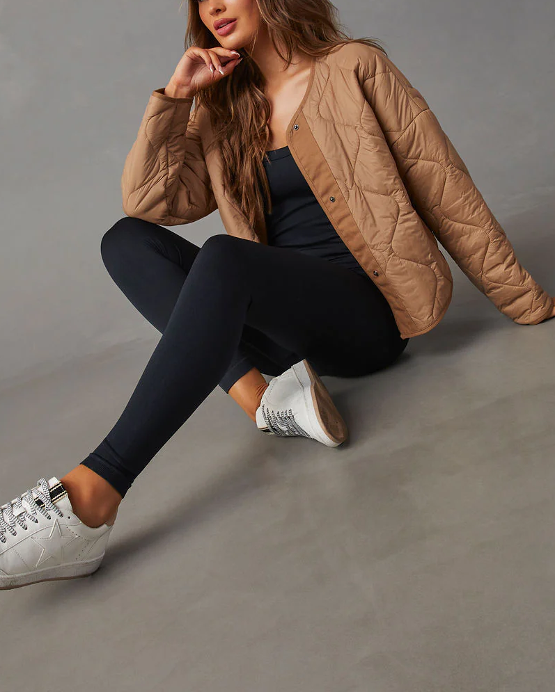 Wave Quilted Cropped Jacket