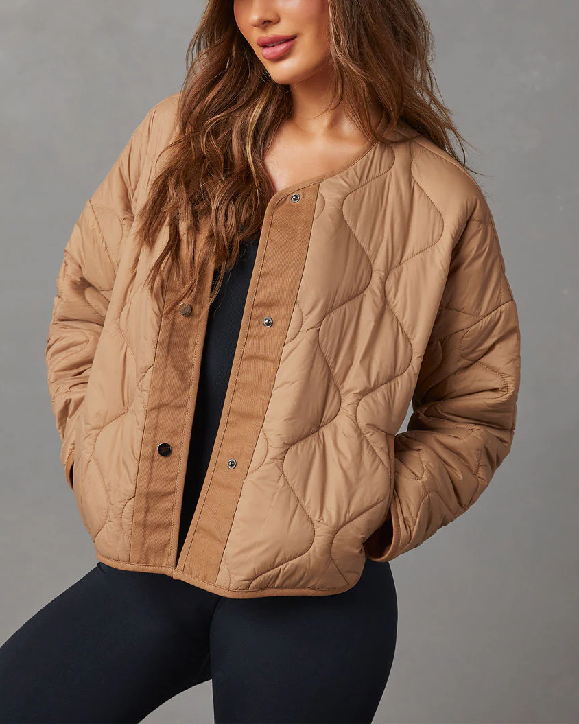 Wave Quilted Cropped Jacket