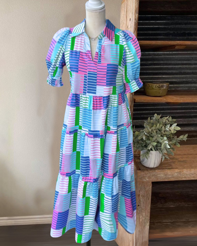 Fun Colorful Striped Dress
