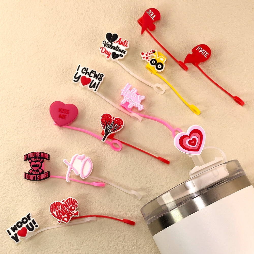 Valentine's Day Heart Straw Protector