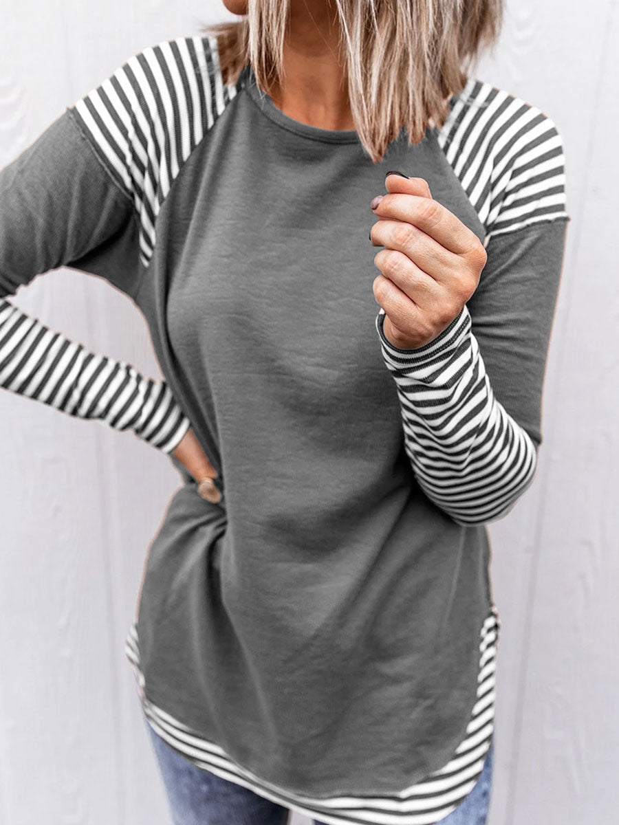 Striped long-sleeved sweater