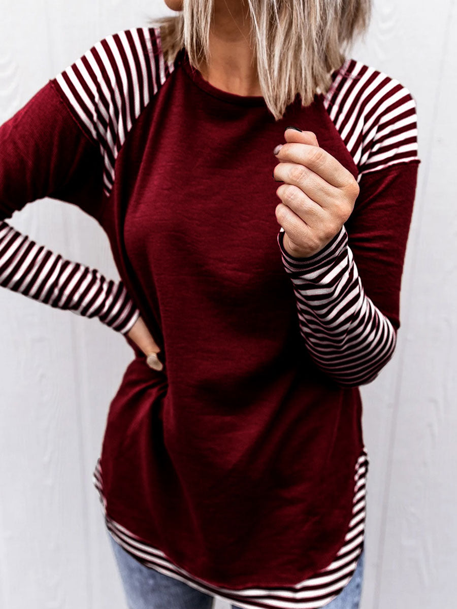 Striped long-sleeved sweater