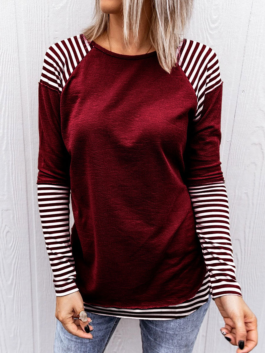 Striped long-sleeved sweater