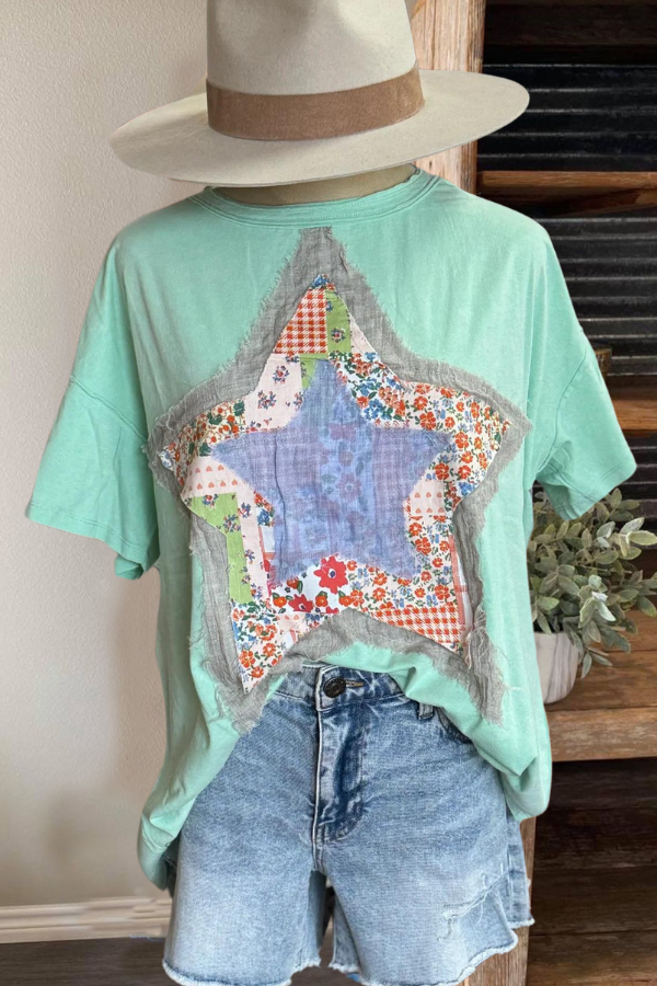 Patchwork Star Cotton Tee