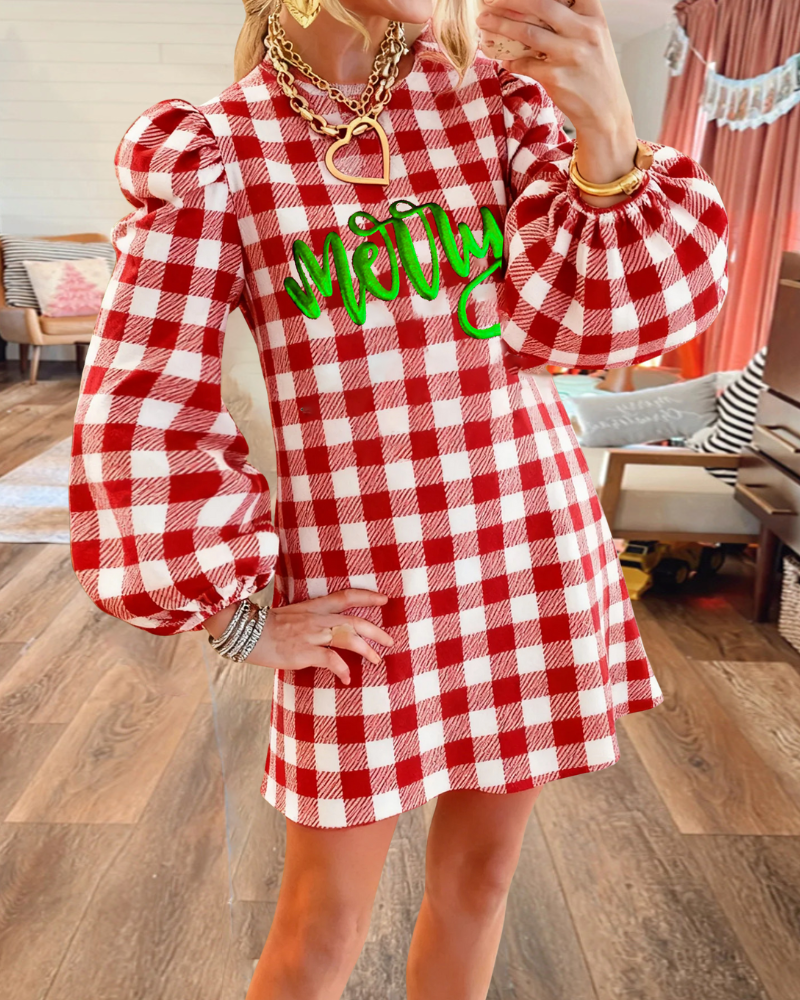 Merry Christmas Plaid Dress