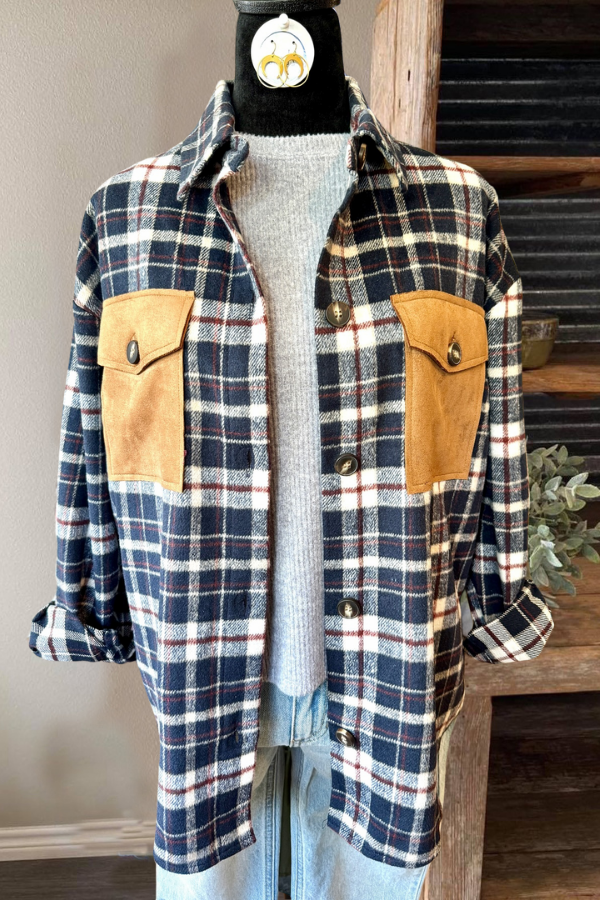 Classic Plaid Pocket Jacket