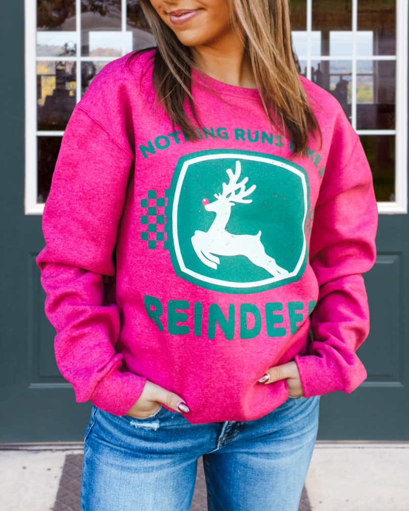 Reindeer Pattern Crewneck Sweatshirt