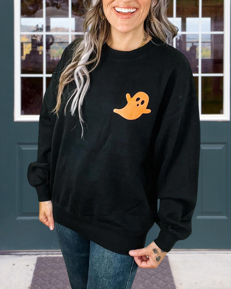 Oversized Ghost Detail Sweatshirt