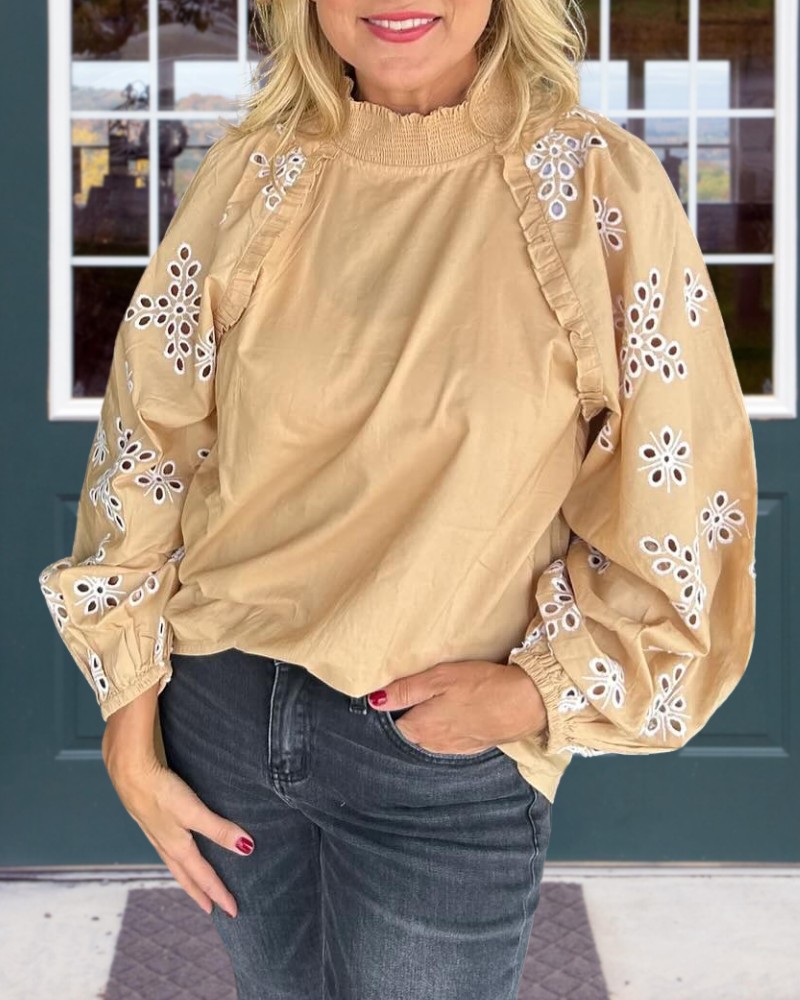 Eyelet Embroidered Floral Top