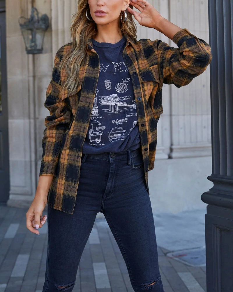 Brown & Black Plaid Shirt