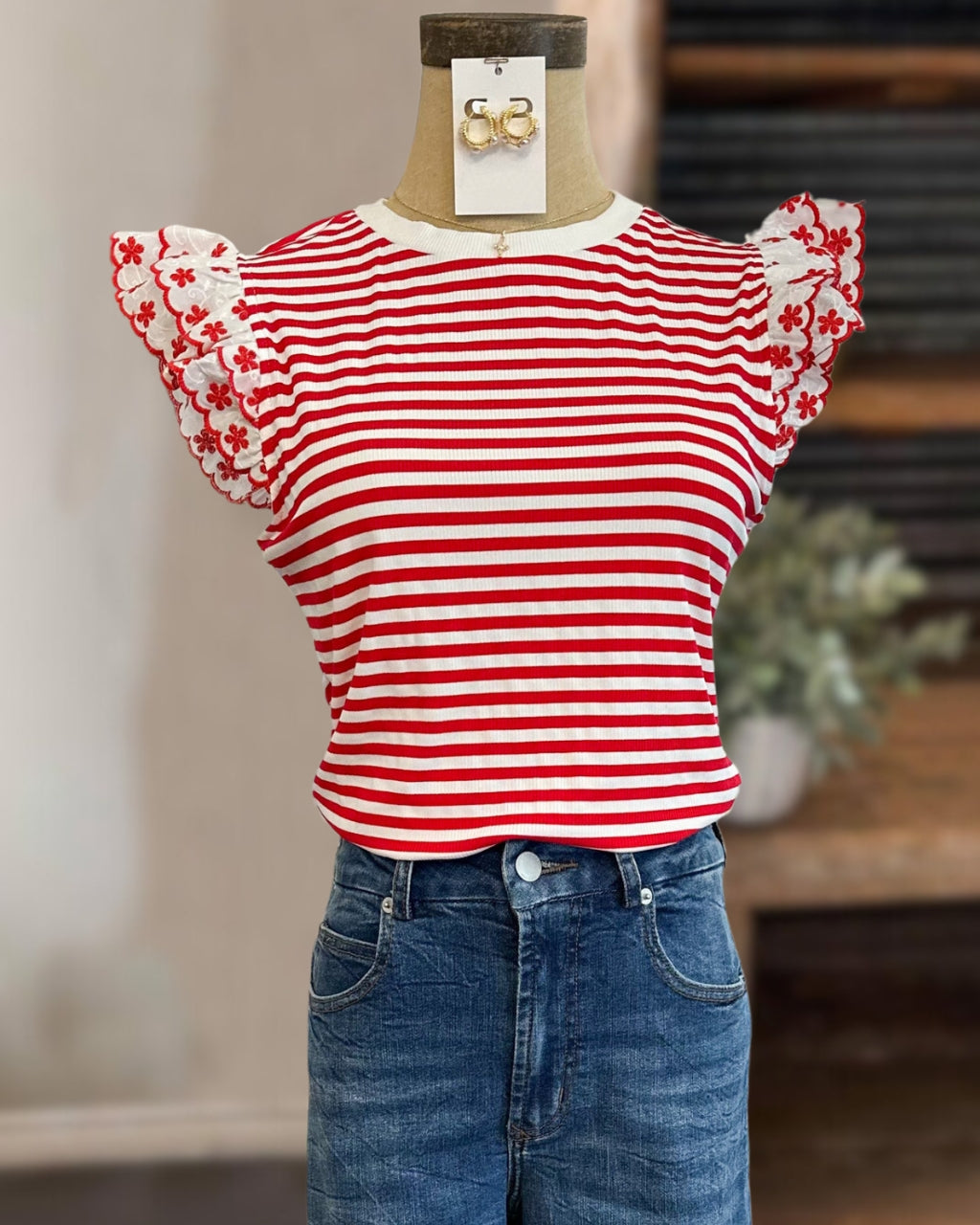 Cute Floral Embroidered Top