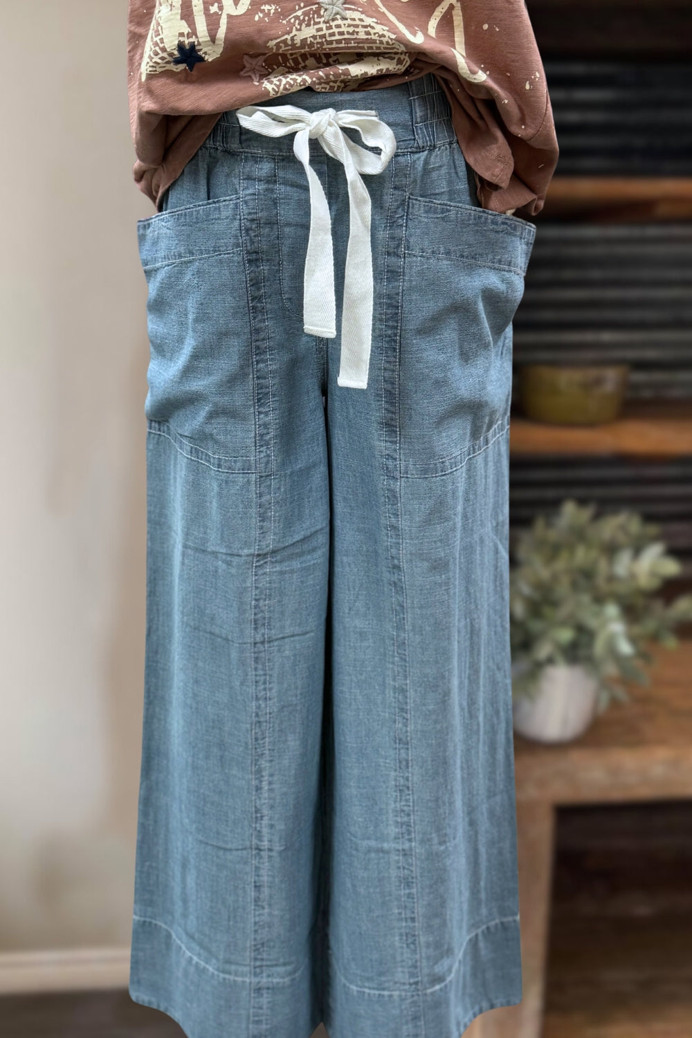 Chambray Denim Pants