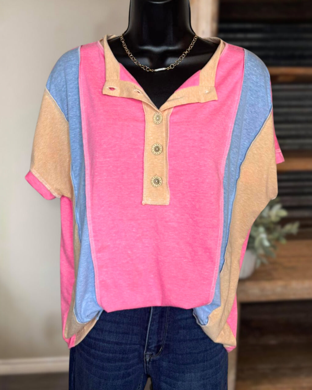 Vibrant Harmony Color Block Top