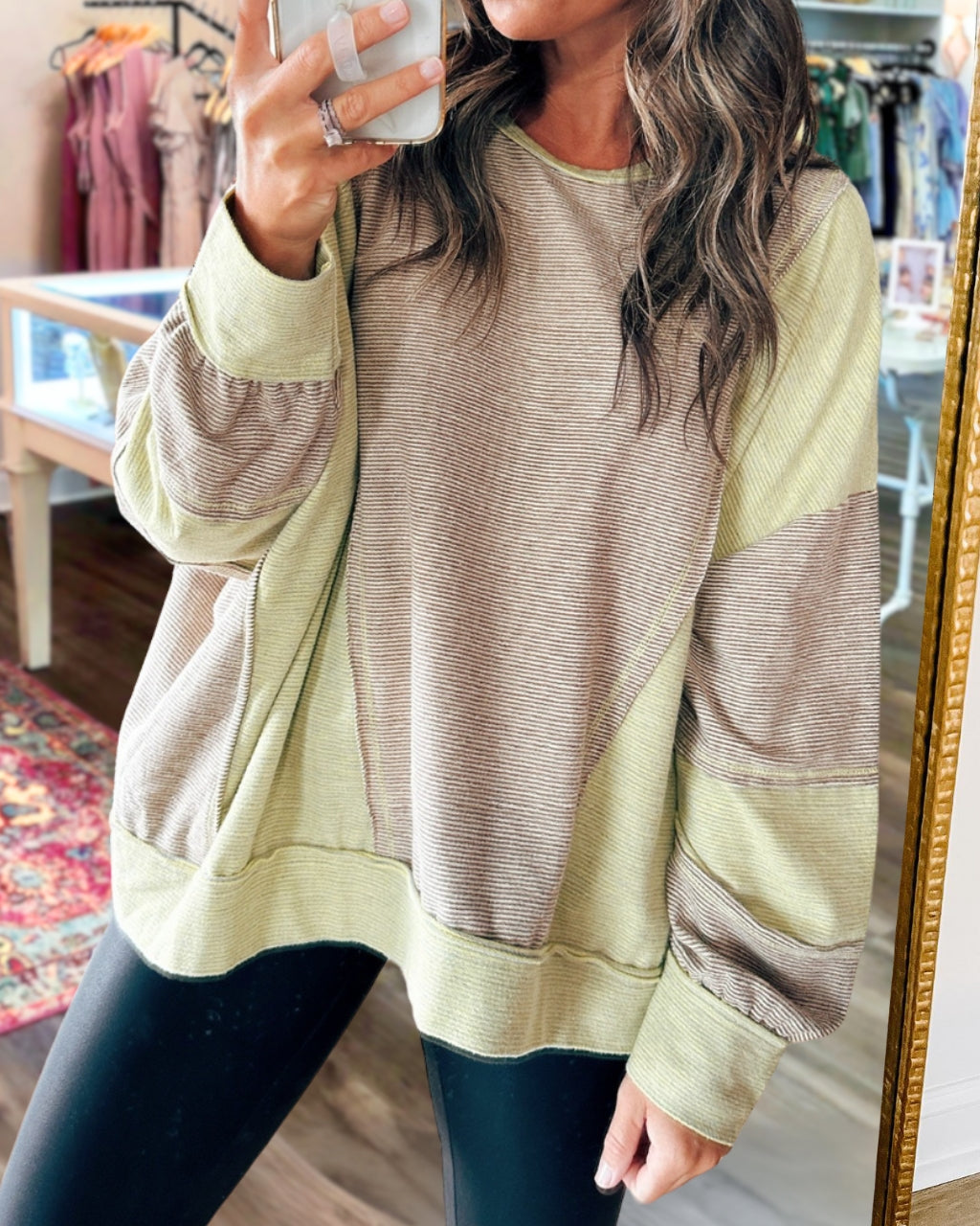 Transitional Colorblock Striped Pullover