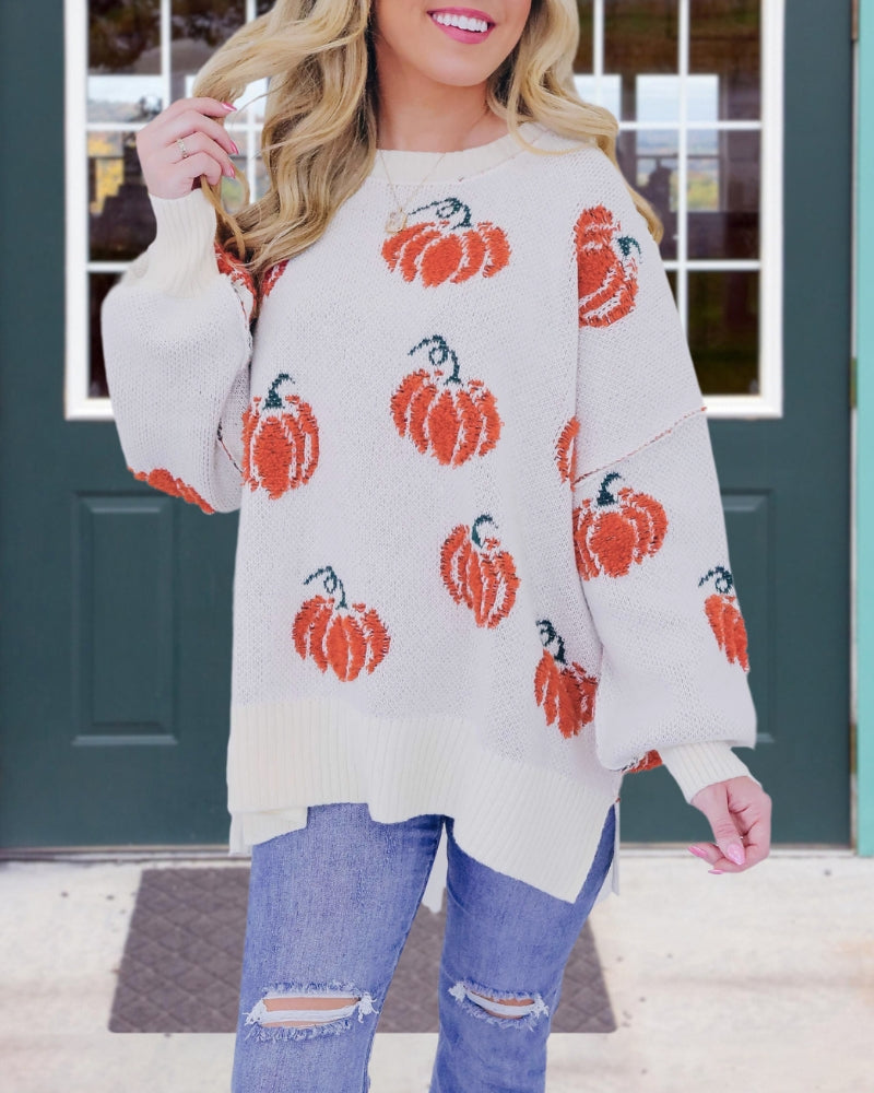 Cozy Pumpkin Embroidered Sweatshirt