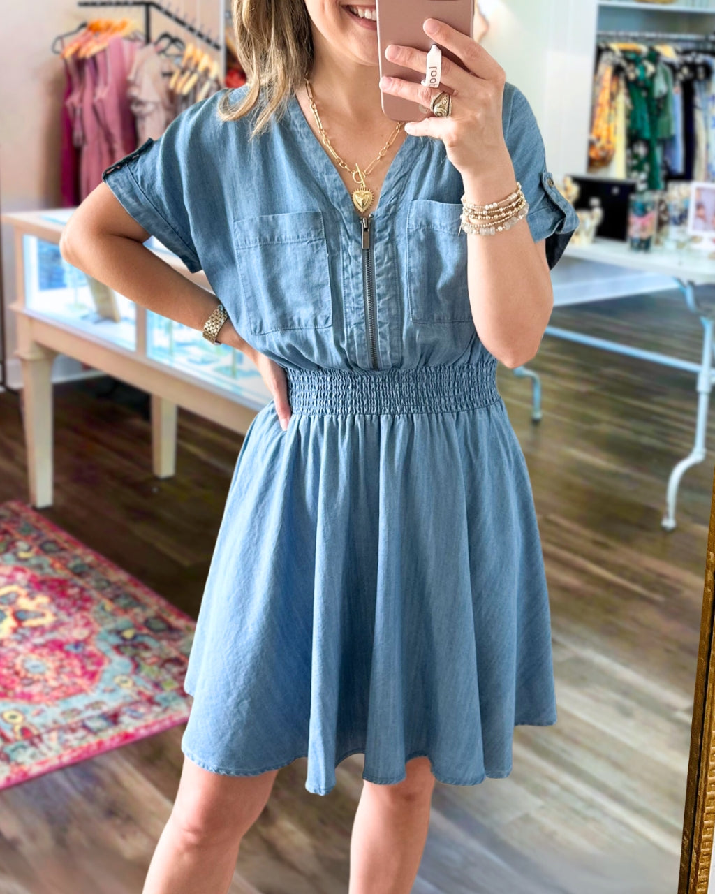 Flare Tencel Denim Dress