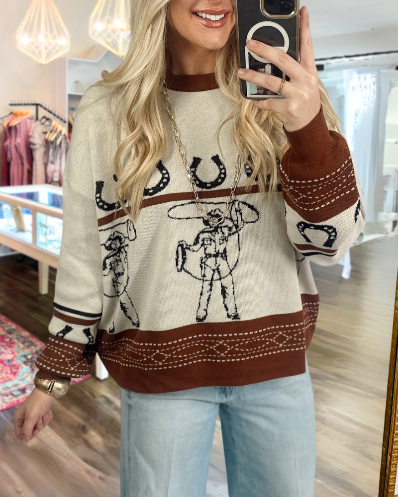 Western Cowboy Lasso Sweater