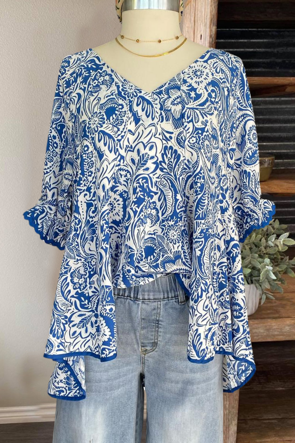 Paisley Ruffle Top