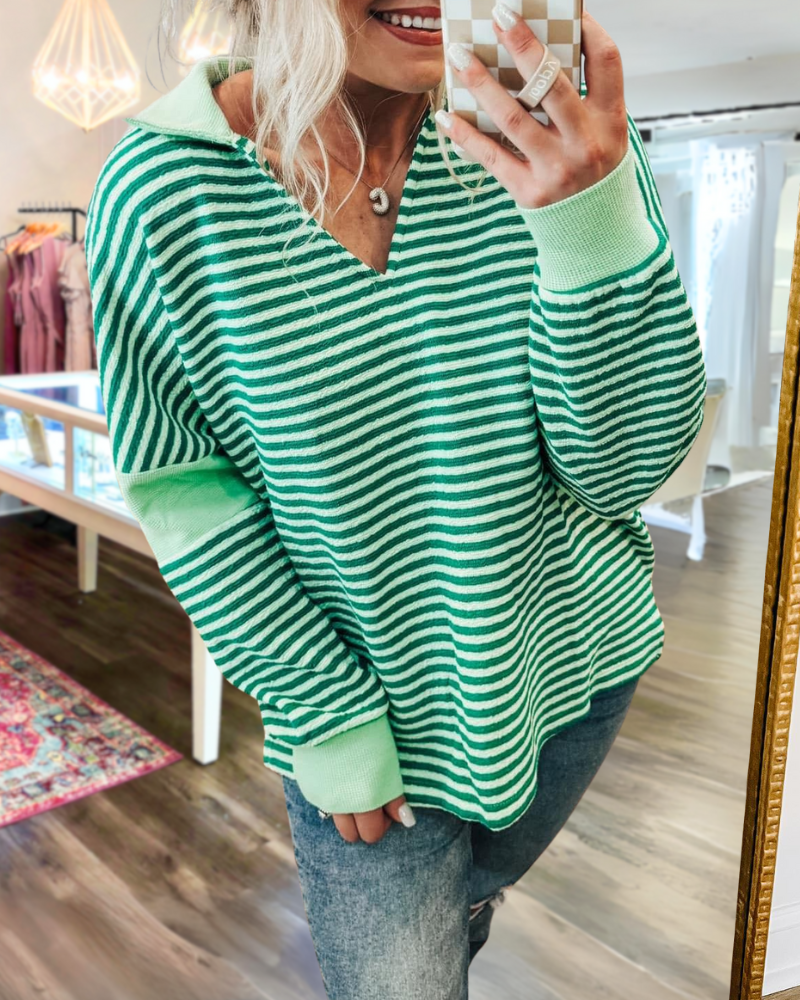 Basic Striped Sweatshirt