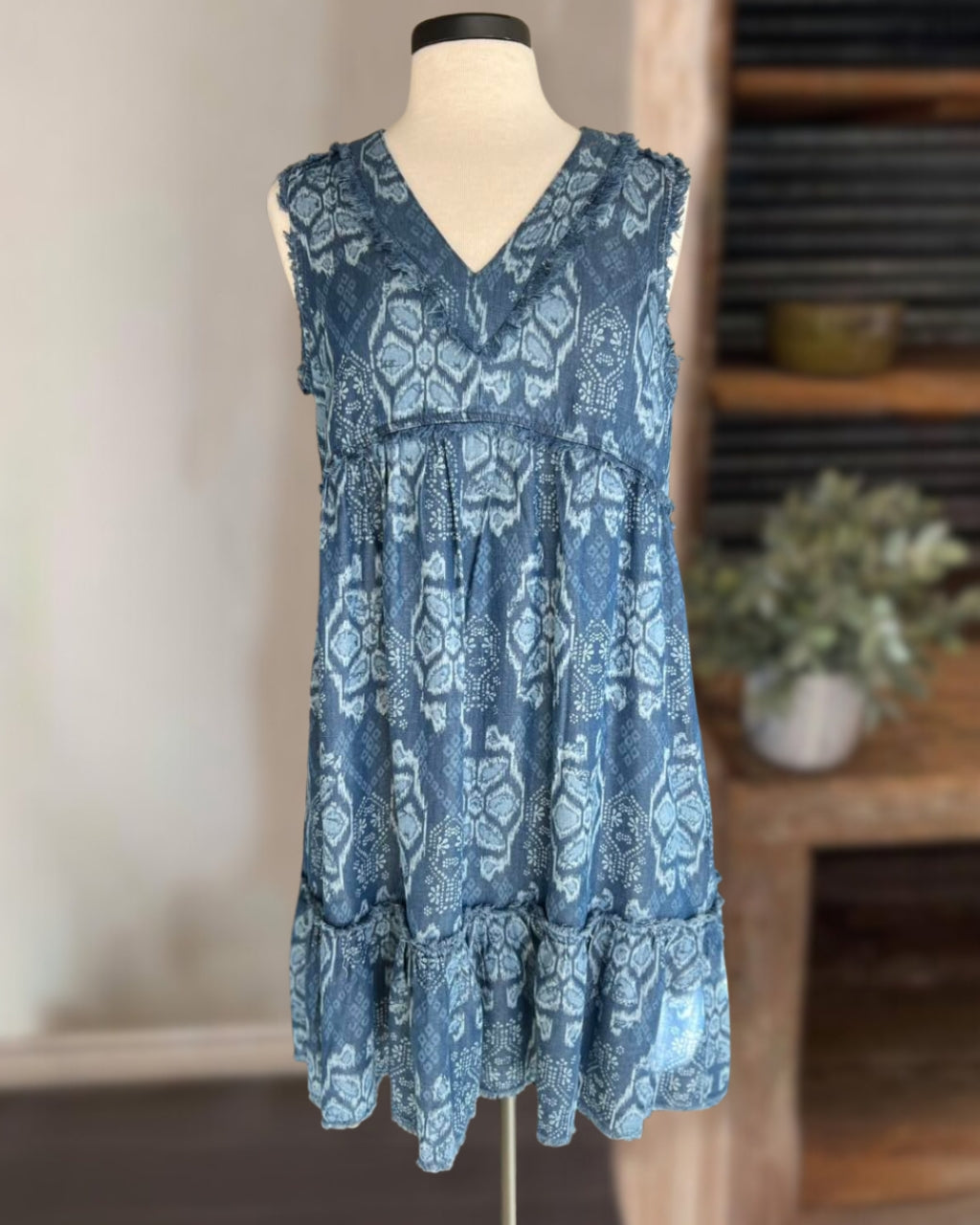 Retro Smudged Boho Dress