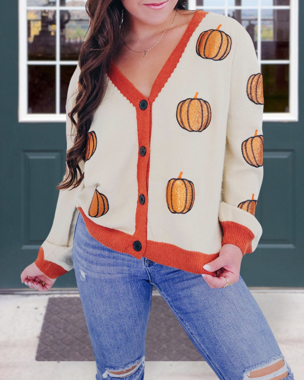 Sparkling Pumpkin Orange Cardigan