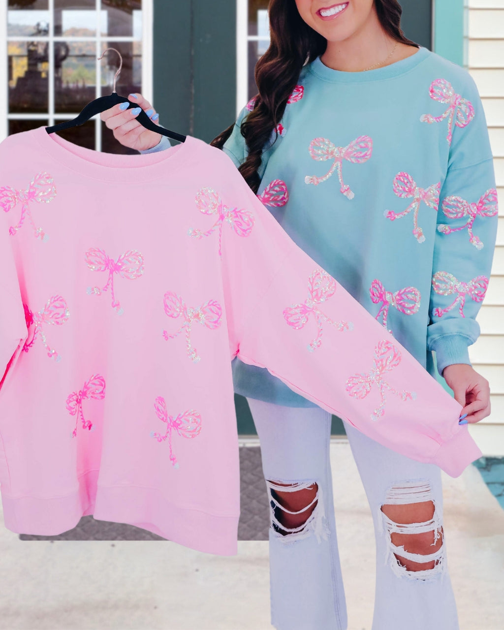 Sweet Bow Sequin Sweatshirt