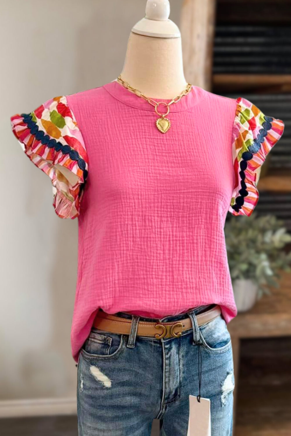 Intricate Flutter Sleeve Top