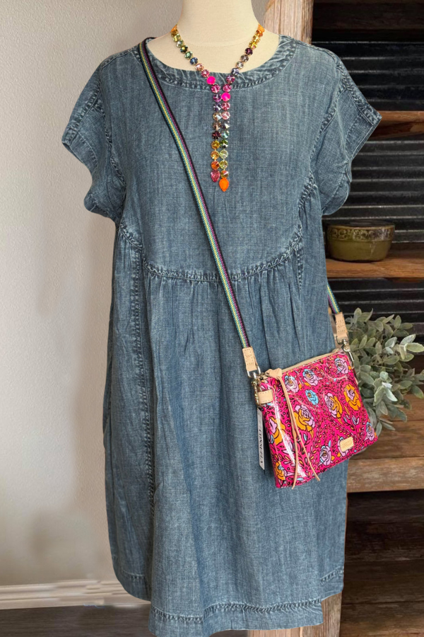 Classic Denim Ruffle Dress