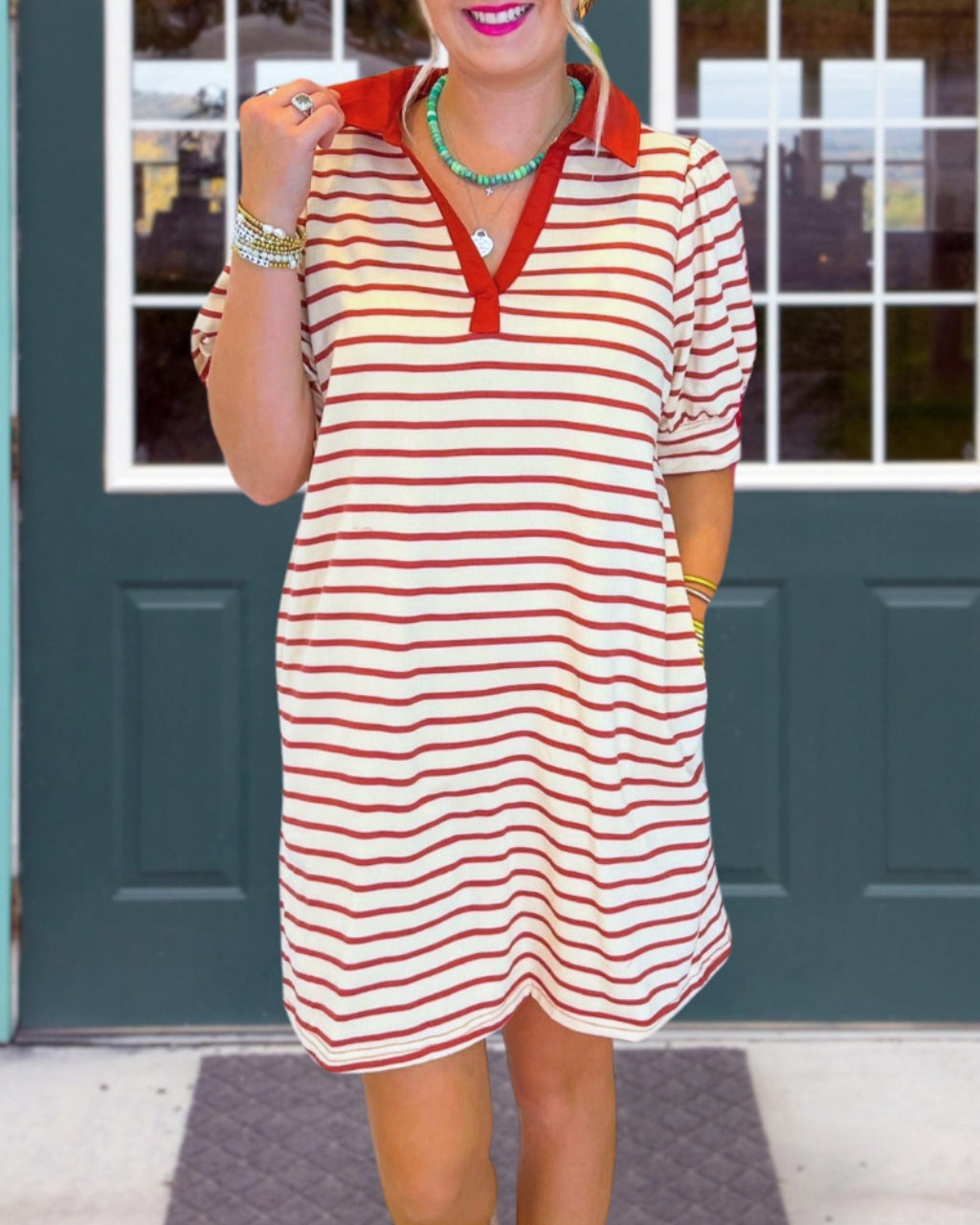 Striped Mini Polo Dress