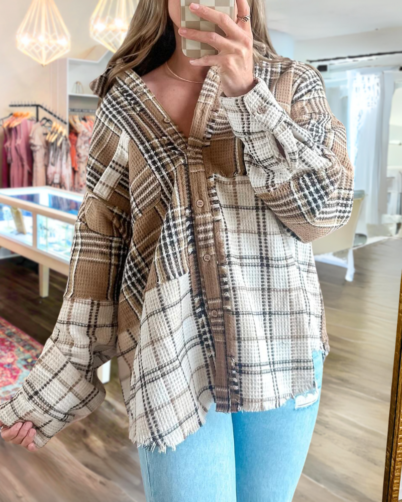 Oversized Waffle Check Shirt