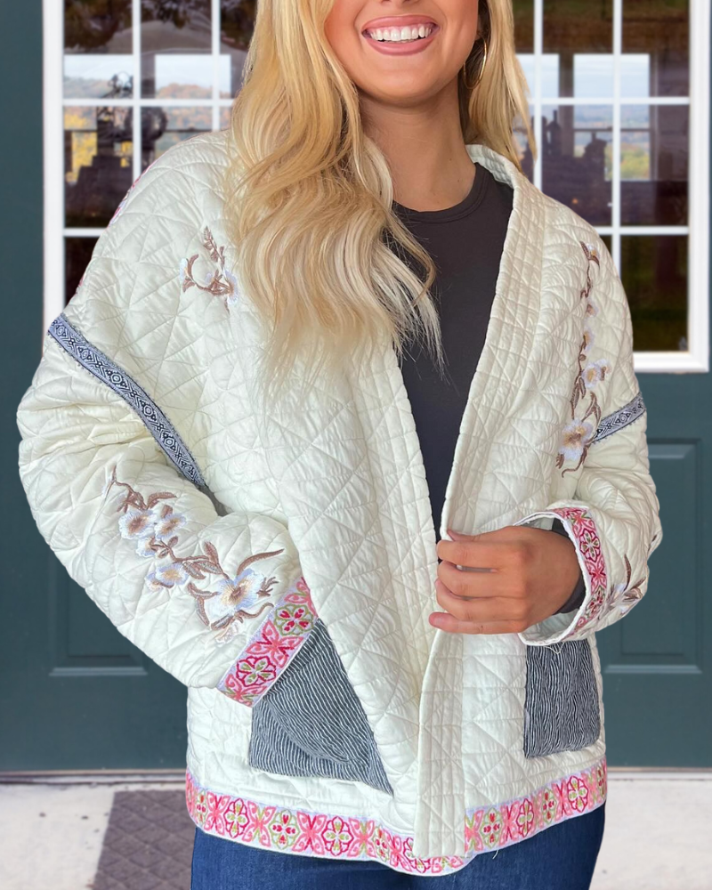 Floral Mixed Pattern Quilted Jacket