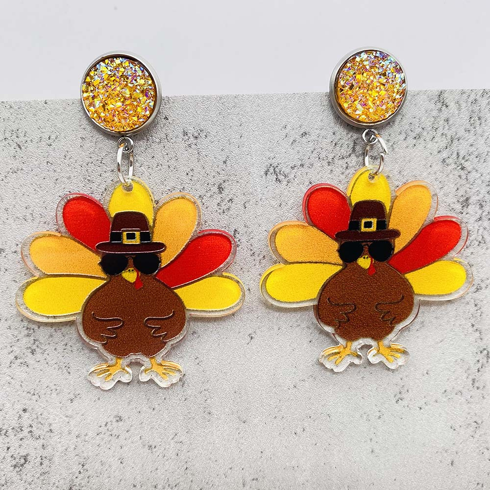 Fun Thanksgiving Turkey Earrings