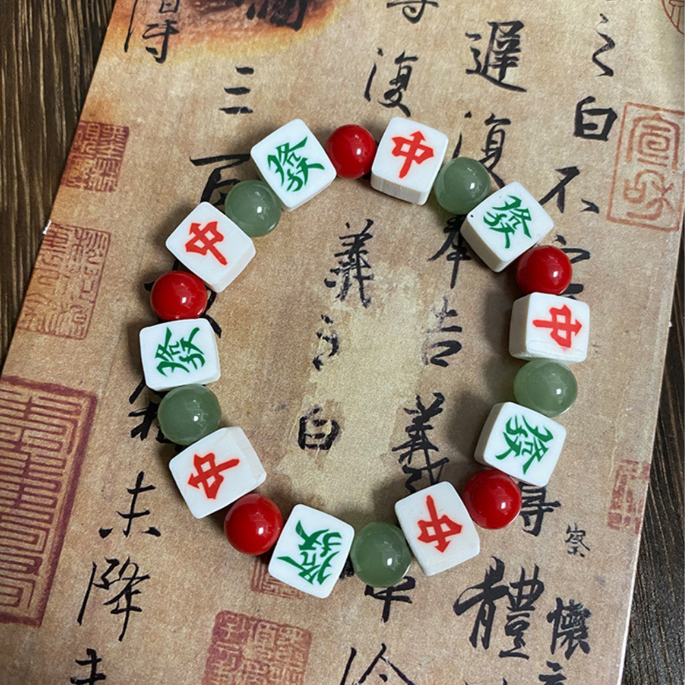 Fun Mahjong Beaded Bracelet