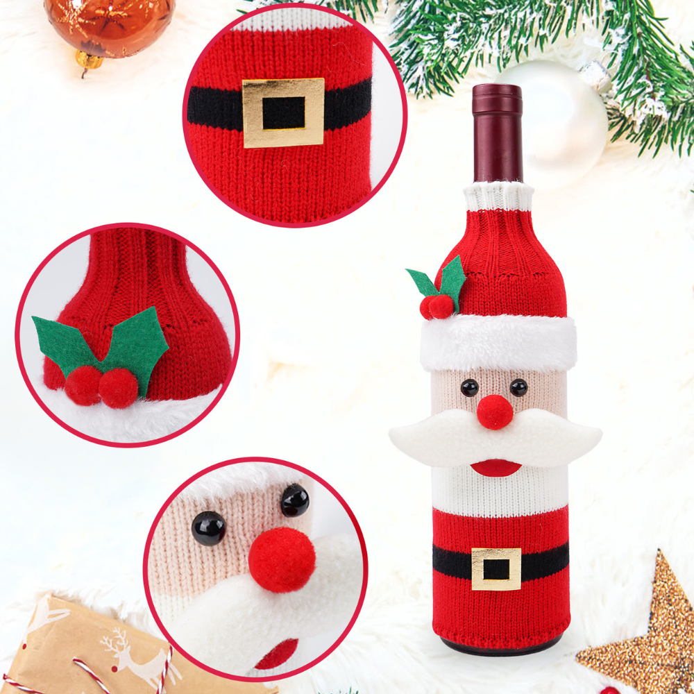 Christmas Trim Wine Bottle Cooler