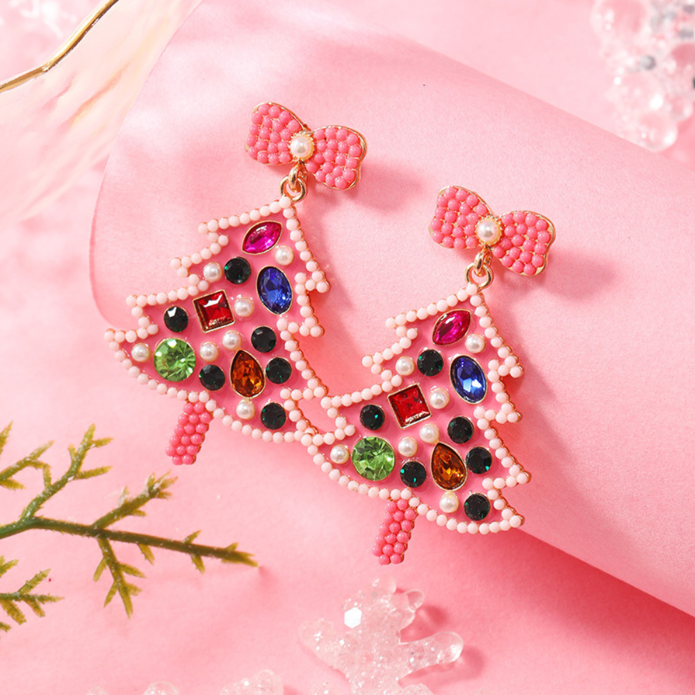 Christmas Tree Diamond Earrings
