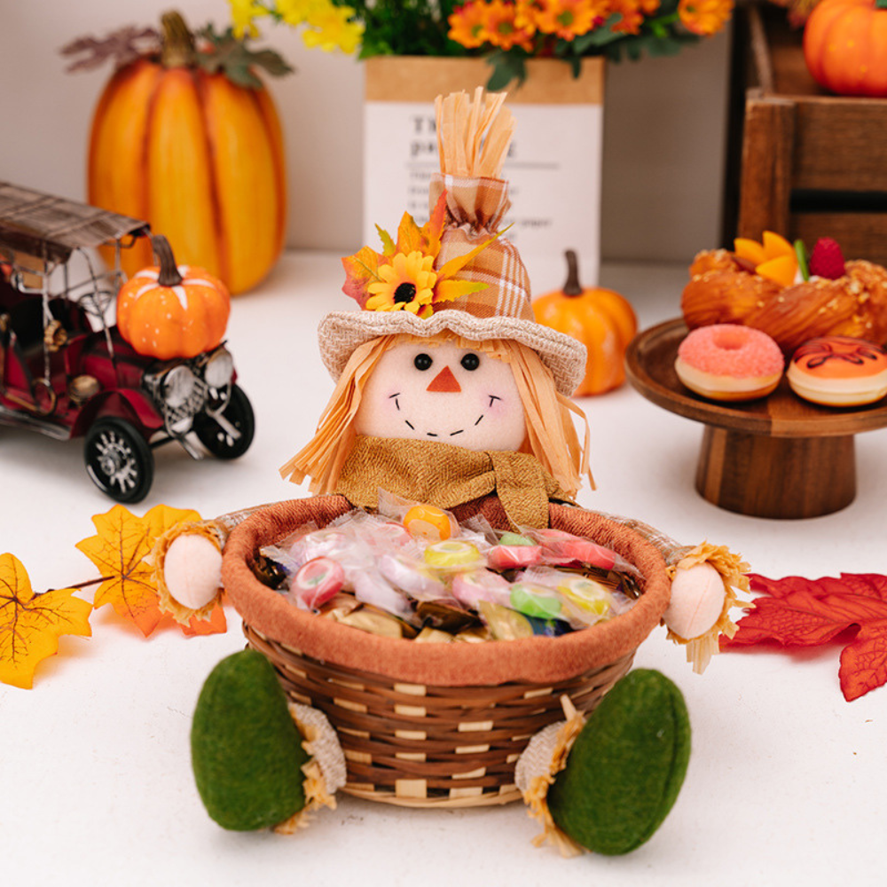Thanksgiving Scarecrow Candy Basket