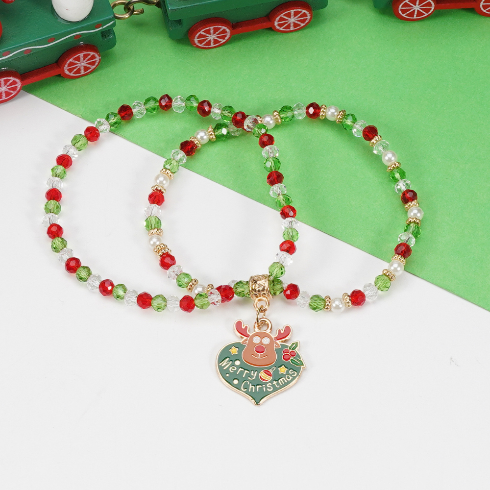 Cute Christmas Trim Beaded Bracelet
