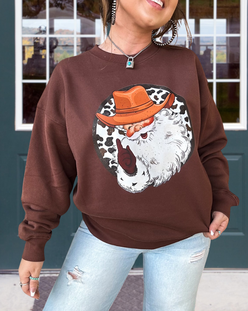 Playful Cowboy Santa Sweatshirt