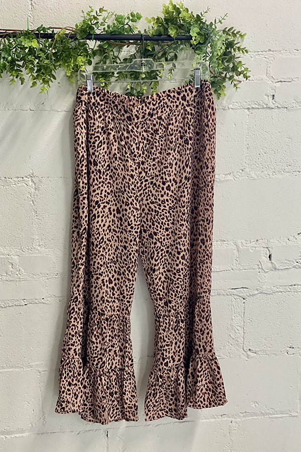 Leopard Print Flared Pant